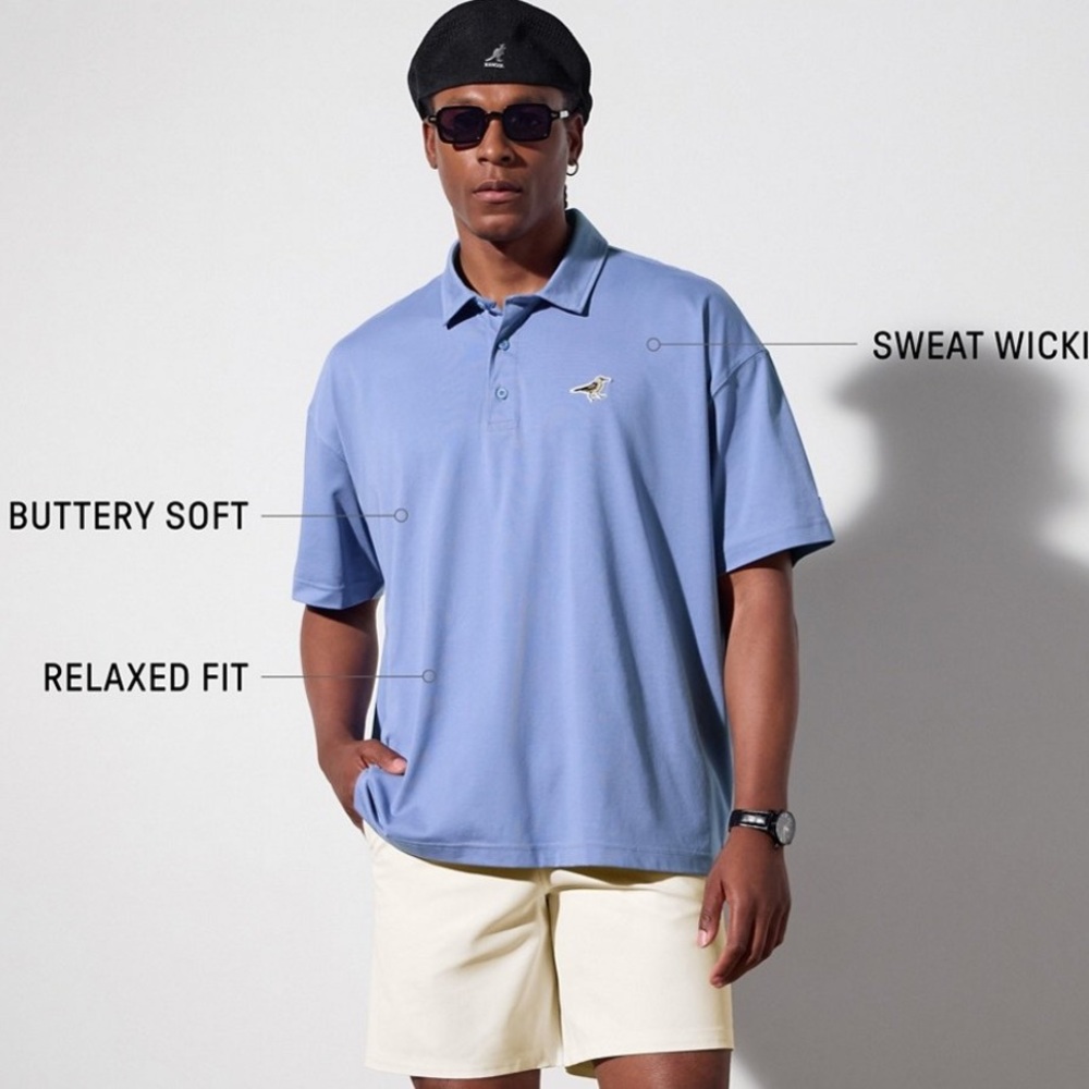 Fabletics Light Blue Polo Shirt